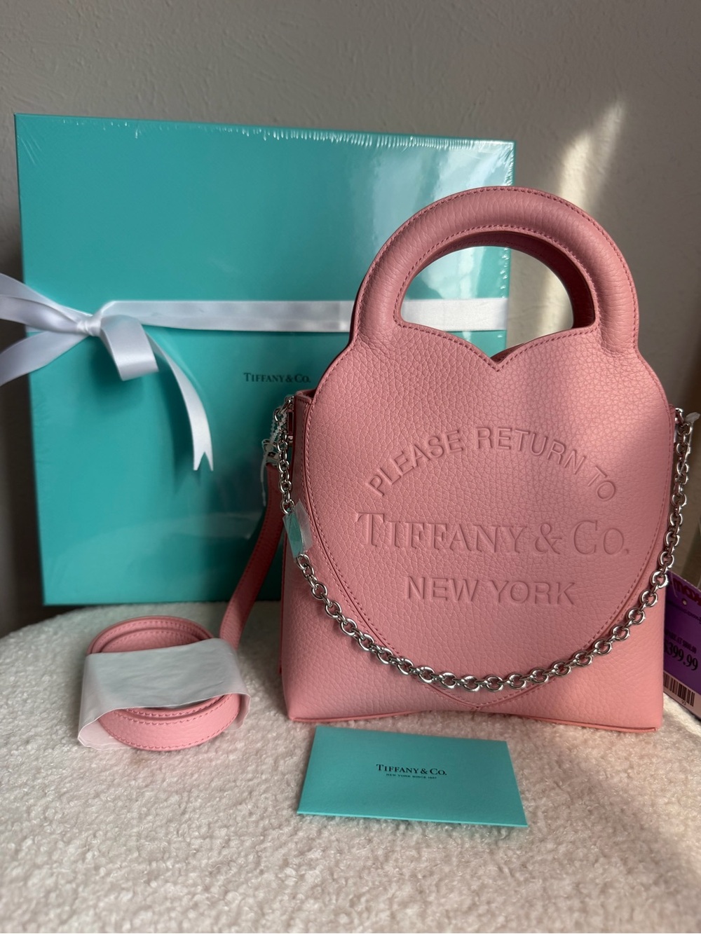 Tiffany & Co. Pink Heart-Shaped Leather Crossbody Bag